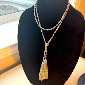 Silver tone rope chain necklace